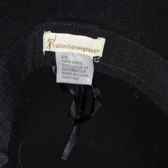 SOLD!!! SOLD!!!!! COLLECTIONEIGHTEEN BLACK CLOCHE HAT-ONE SIZE FITS MOST- - Picture 5 of 5